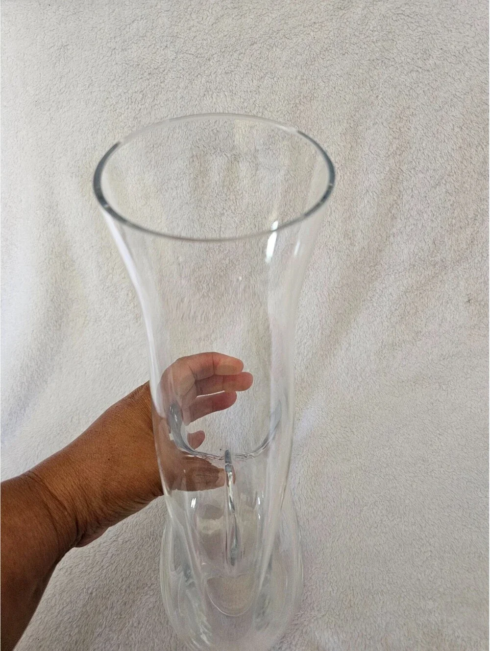 Unbranded Donut Hole Pitcher Vase Clear Glass 11.5